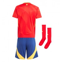 Echipament fotbal Spania Tricou Acasa European 2024 pentru copii maneca scurta (+ Pantaloni scurti)